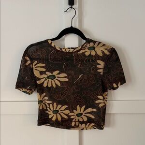 NANUSHKA Floral Patterned Crop Top